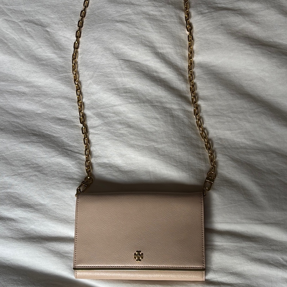 Pink / tan Tory Burch bag